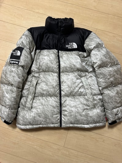 Supreme x The North Face Nuptse Jacket "White Paper Print"