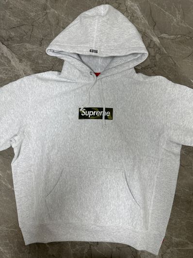 Supreme Box Logo Hooded Sweatshirt "Ash Grey" (23FW)