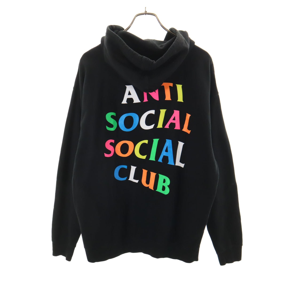 ANTI SOCIAL SOCIAL CLUB アンチソーシャルソーシャルクラブ バックロゴ 長袖 スウェット ジップパーカー L ブラック