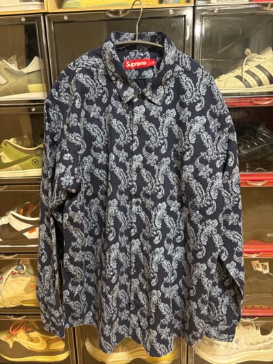 Supreme Paisley Flannel Shirt "Navy"