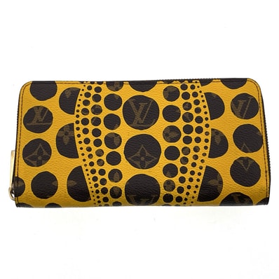 LOUIS VUITTON ルイ・ヴィトン パンプキンドット ジッピー ウォレット Yayoi Kusama 長財布 M60449 モノグラム ブラウン イエロー レディース【中古】