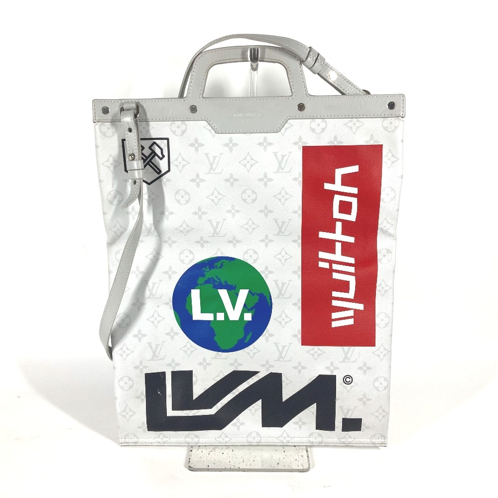 ルイヴィトン LOUIS VUITTON フラットヴェルティカルトート M44627 モノグラムホワイト 2WAYバッグ カバン ショルダーバッグ 斜め掛け トートバッグ モノグラムキャンバス ホワイト