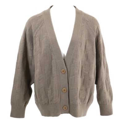 エルメス 【美品/国内正規】2707D3 カレッジH ジャガード ニットカーディガン 40