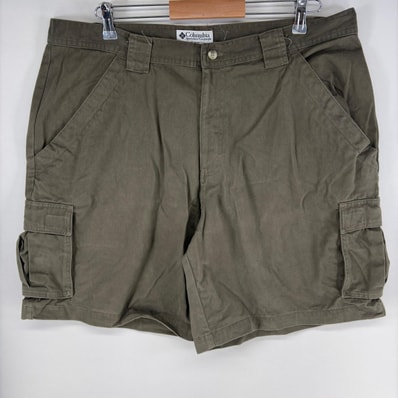 古着 コロンビア Columbia パンツ カーゴ ジップフライ ショーツ ハーフパンツ ワンポイントロゴ w40 ブラウン系 メンズ