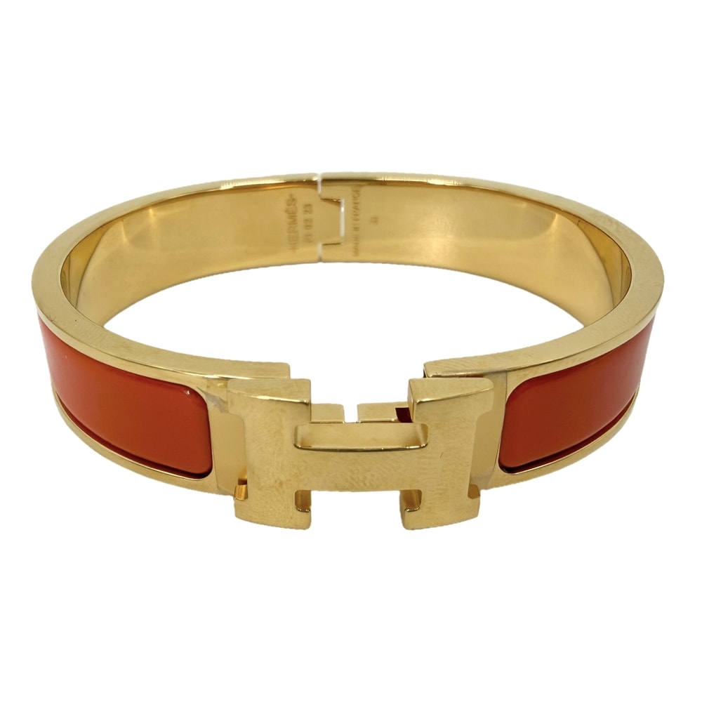 HERMES エルメス バングル クリックH PM ブレスレット アクセサリー    ゴールド オレンジ レディース 約35.3g【中古品】