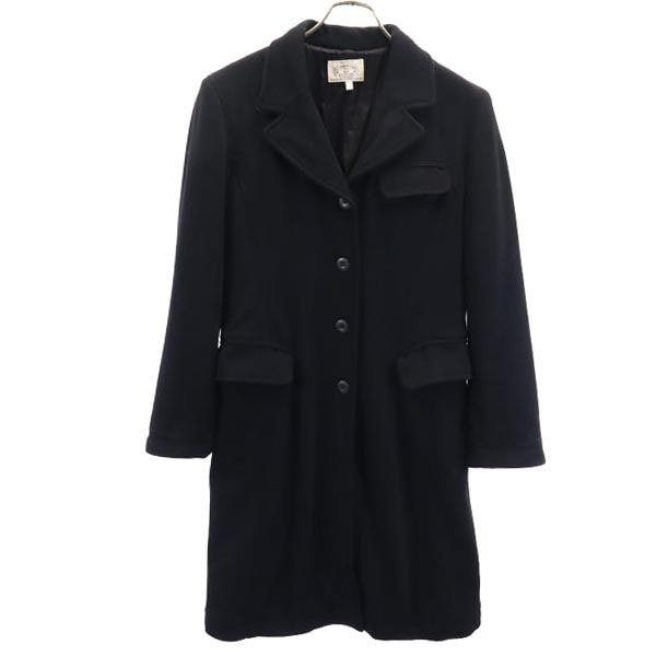 ARMANI JEANS アルマーニジーンズ イタリア製 ウールブレンド チェスターコート USA8 黒