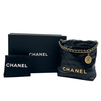 CHANEL シャネル ショルダーバッグ シャネル22 ミニ ショルダーバッグ バッグ シャイニーカーフスキン ゴールド金具 ★美品★