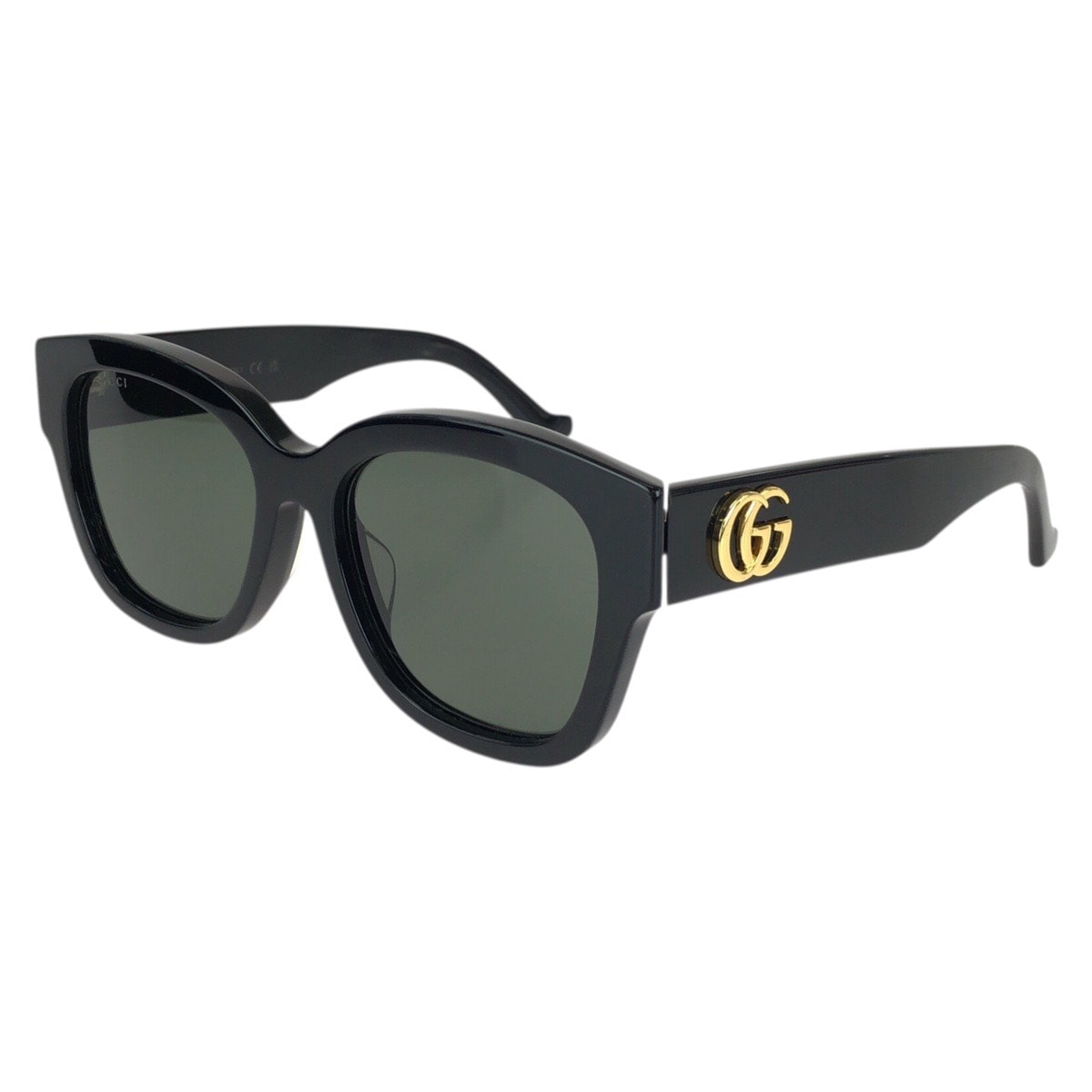 美品 GUCCI グッチ ダブルGロゴ サイズ54□18-150 ブラック 黒 ゴールド金具 プラスチック メタル/ サングラス 男女兼用 ウェリントン 1-0294258 【中古】