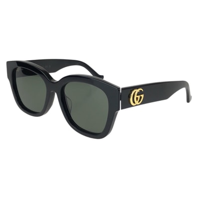 美品 GUCCI グッチ ダブルGロゴ サイズ54□18-150 ブラック 黒 ゴールド金具 プラスチック メタル/ サングラス 男女兼用 ウェリントン 1-0294258 【中古】