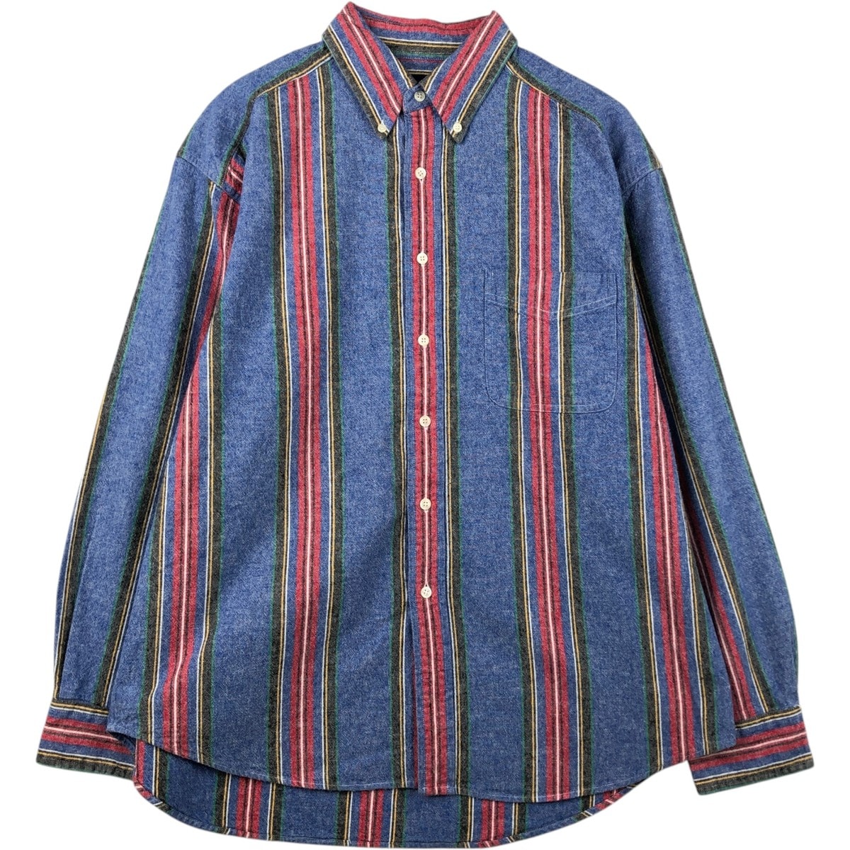 古着 90年代 ギャップ GAP オールドギャップ ストライプ柄 マルチストライプ 長袖 ボタンダウン フランネルシャツ メンズXL相当 ヴィンテージ/eaa646894