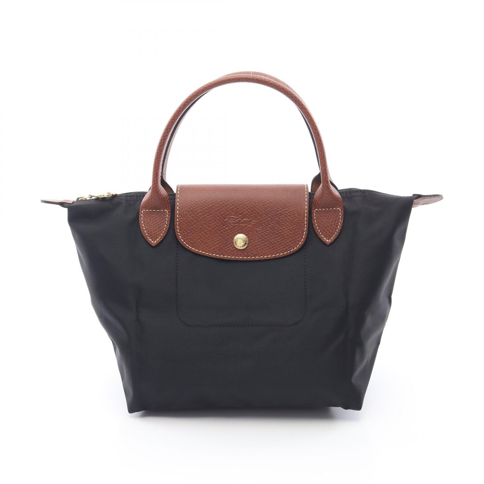 ロンシャン Longchamp ル プリアージュ オリジナル S トップハンドルバッグ ハンドバッグ バッグ キャンバス レザー レディース ブラック系 / ブラウン系 L1621089001 【新品】