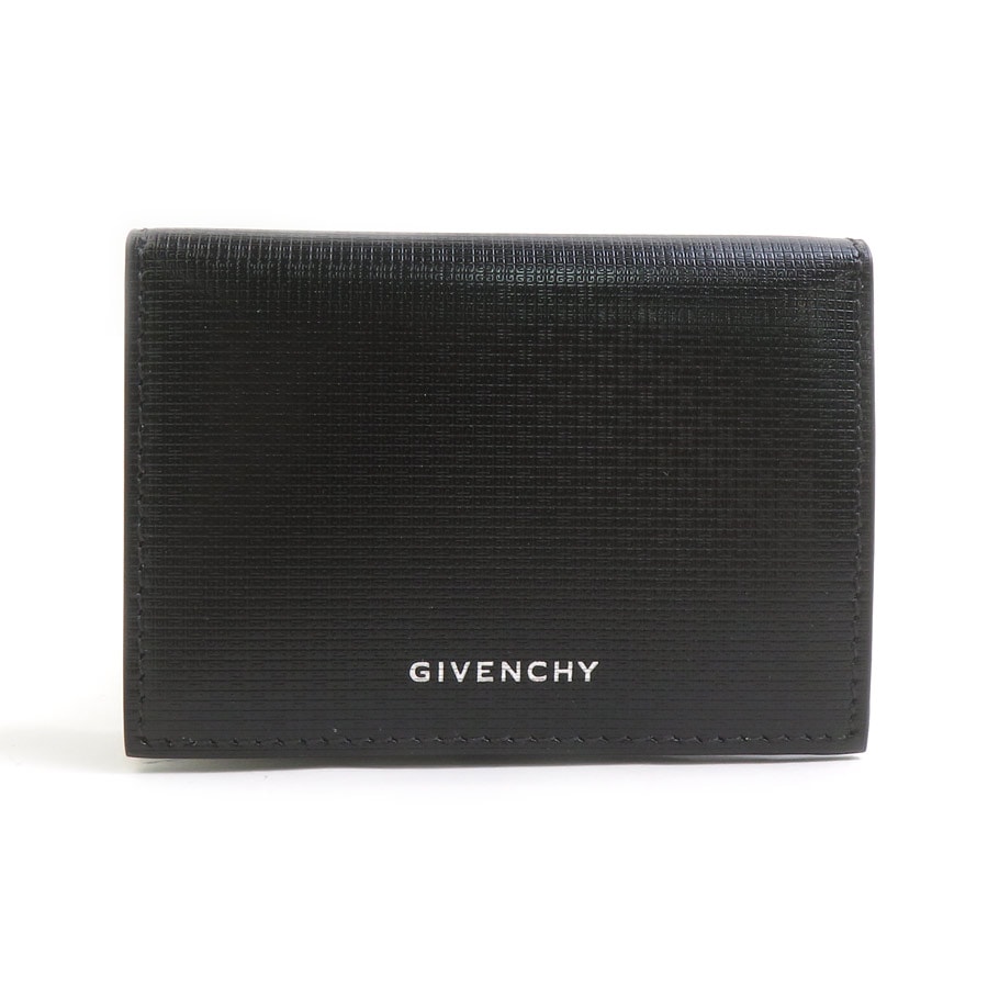 ジバンシィ GIVENCHY カードケース 名刺入れ PVCコーティングキャンバス ブラック ユニセックス【中古】 h32466k