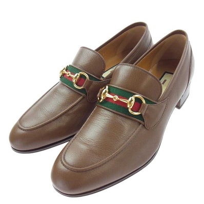 GUCCI グッチ その他靴 655579 シェリーライン ホースビット ローファー ライトブラウン系 7【極上美品】【中古】