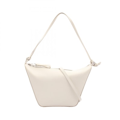 ロエベ LOEWE ハンモック ホーボーバッグ ミニ 2WAY ショルダーバッグ バッグ レザー レディース ホワイト系 A538G13X01 【中古】
