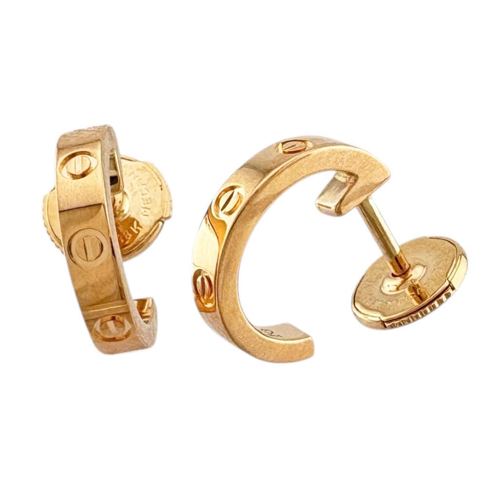 カルティエ ミニラブ ピアス 18金 K18ピンクゴールド レディース CARTIER 中古