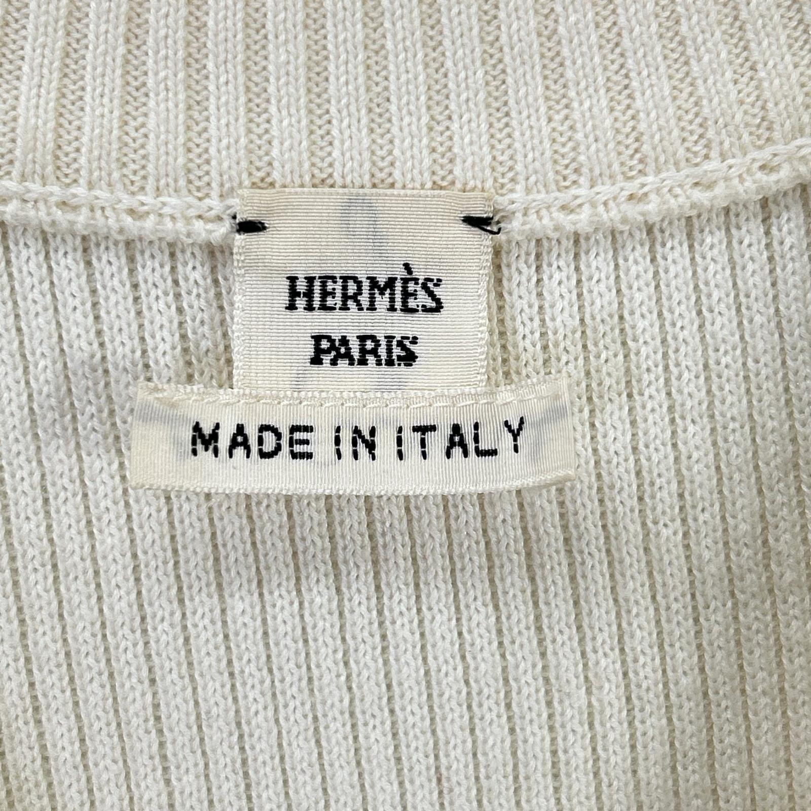エルメス　シルク混ニットベスト A (未使用に近い)】エルメス ルメール期 シルク混 Vネック