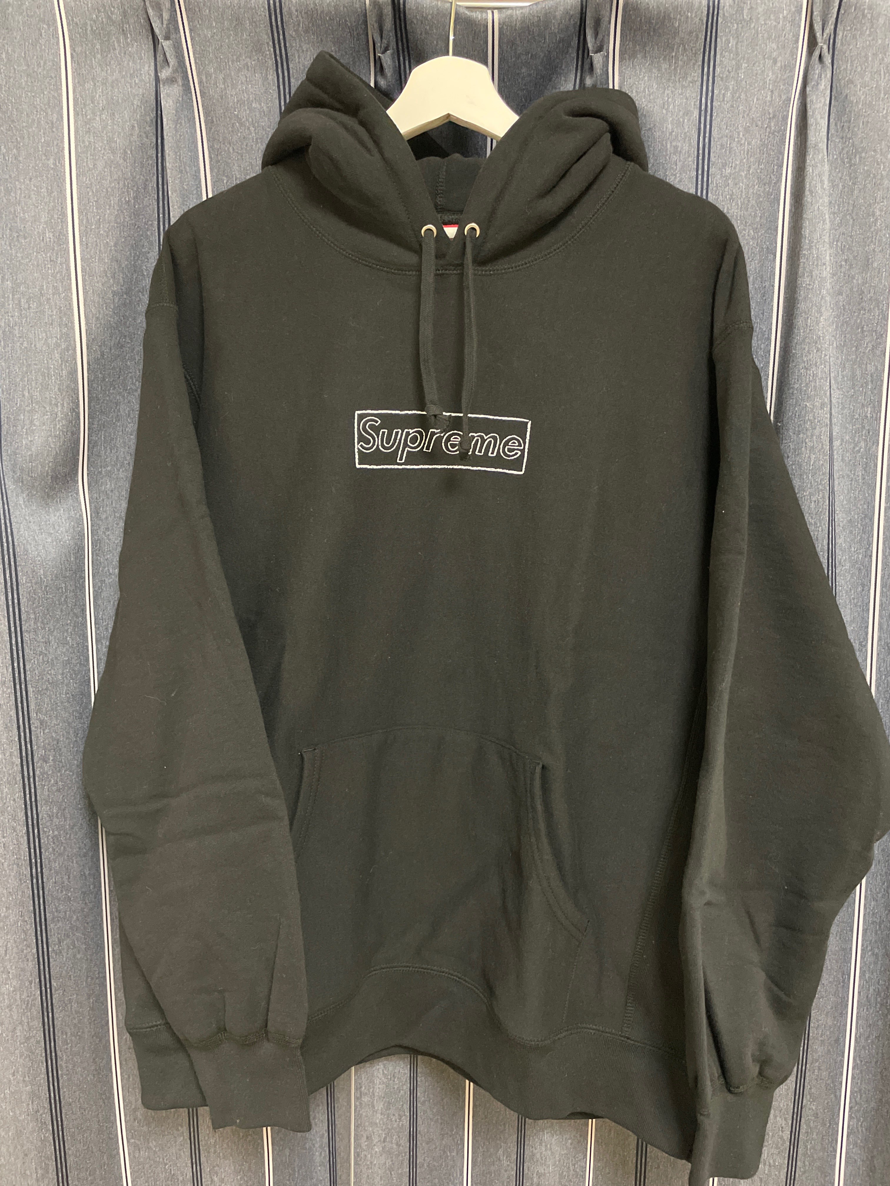 Supreme KAWS Chalk Logo Hooded Sweatshirt "Black"(2021)