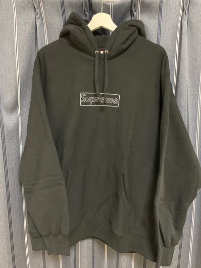 Supreme KAWS Chalk Logo Hooded Sweatshirt "Black"(2021)