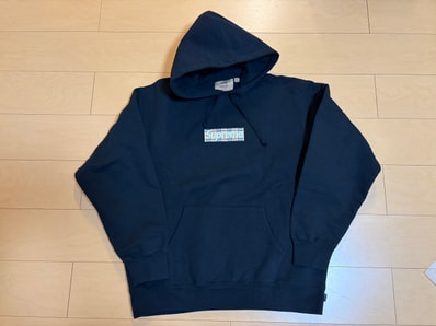 Supreme / Burberry Box Logo Hooded Sweatshirt "Black"