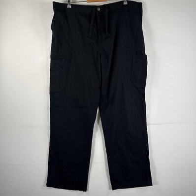 古着 カーハート Carhartt ワークパンツ イージーパンツ コットン 作業着 ワンポイント ロゴ ストレート 大きいサイズ 2XL ブラック メンズ