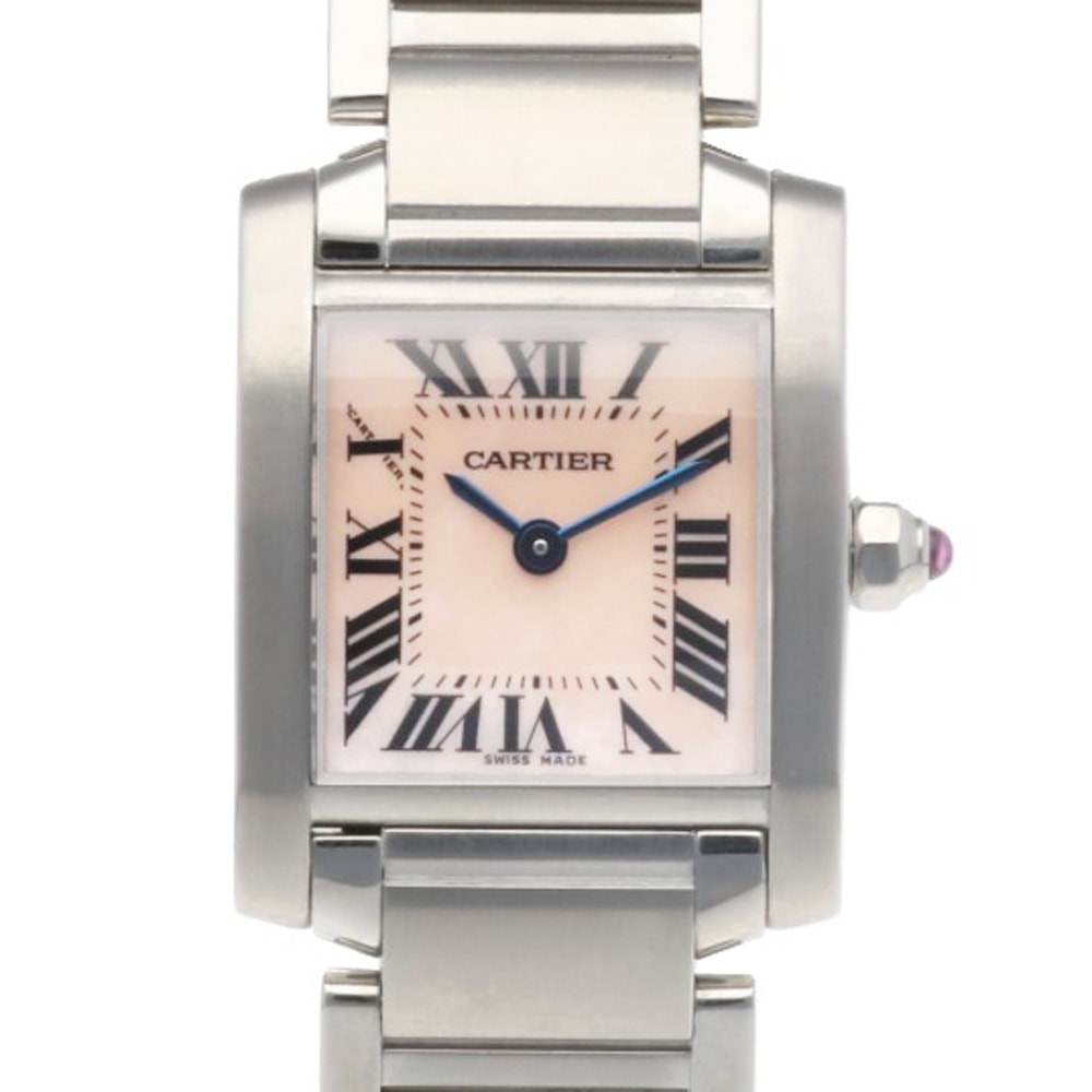 カルティエ タンクフランセーズ SM 腕時計 時計 ステンレススチール 2384 クオーツ レディース 1年保証 CARTIER  中古