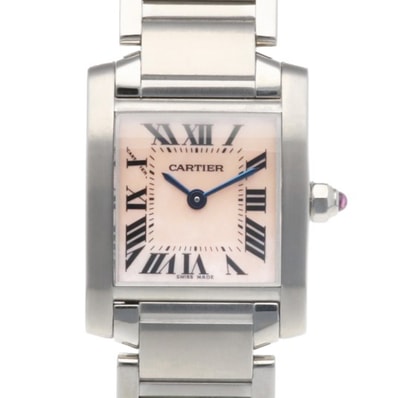 カルティエ タンクフランセーズ SM 腕時計 時計 ステンレススチール 2384 クオーツ レディース 1年保証 CARTIER 中古