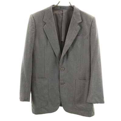 LANVIN ランバン 80s 90s ウールブレンド オールド テーラードジャケット 7 グレー ブレザー
