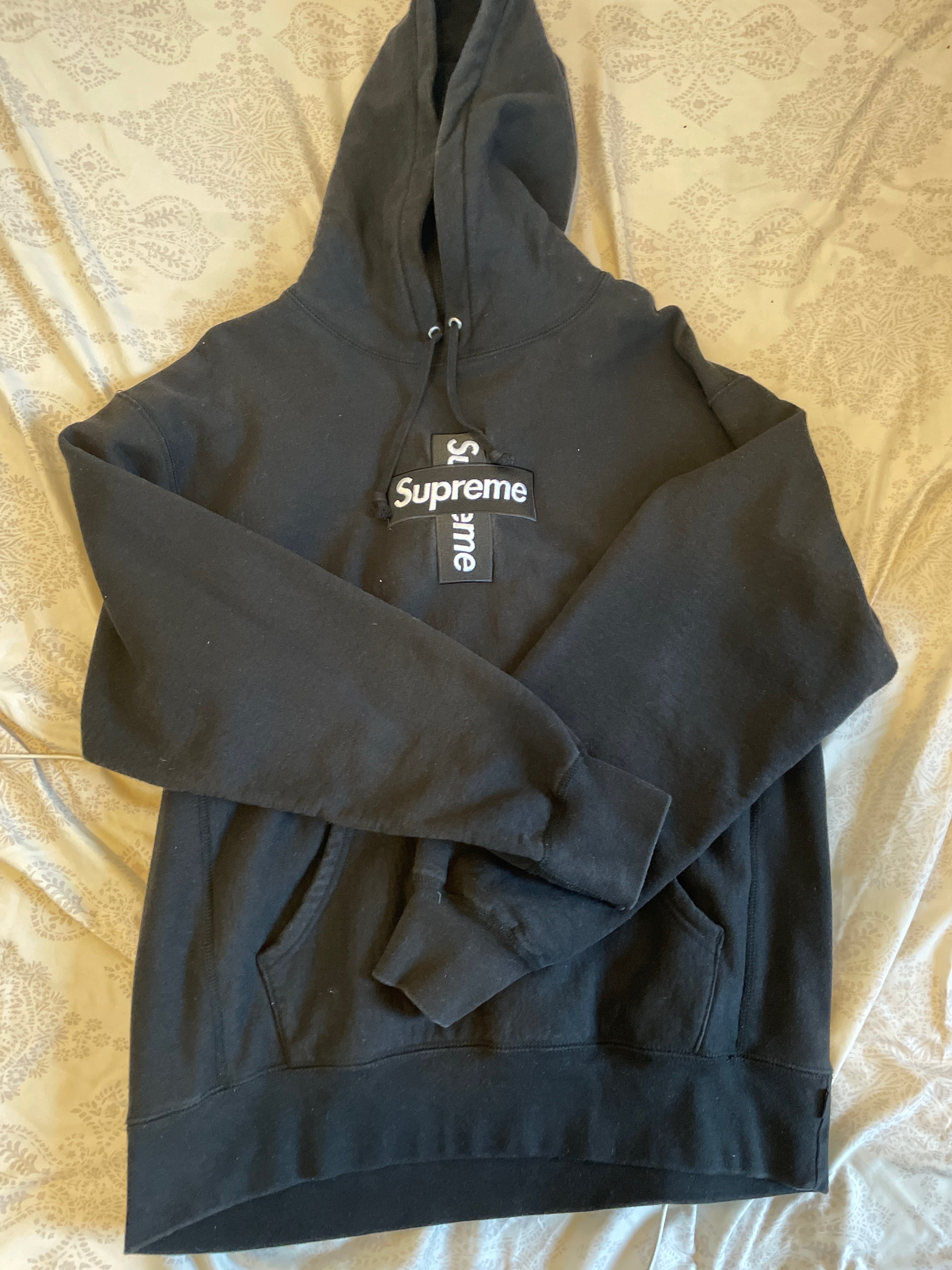 Supreme Cross Box Logo Hooded Sweatshirt "Black"