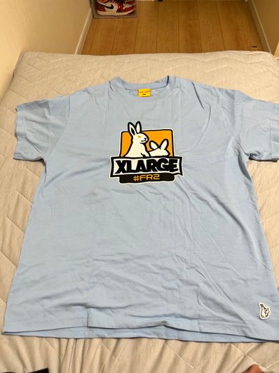 XLARGE x FR2 Box Logo S/S T-shirt "Lt Blue"