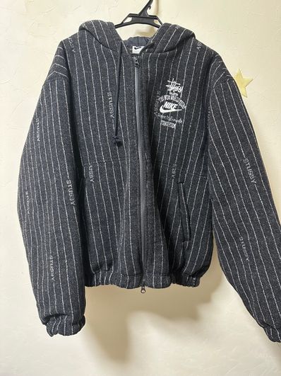 Stussy x Nike Striped Wool Jacket "Black"