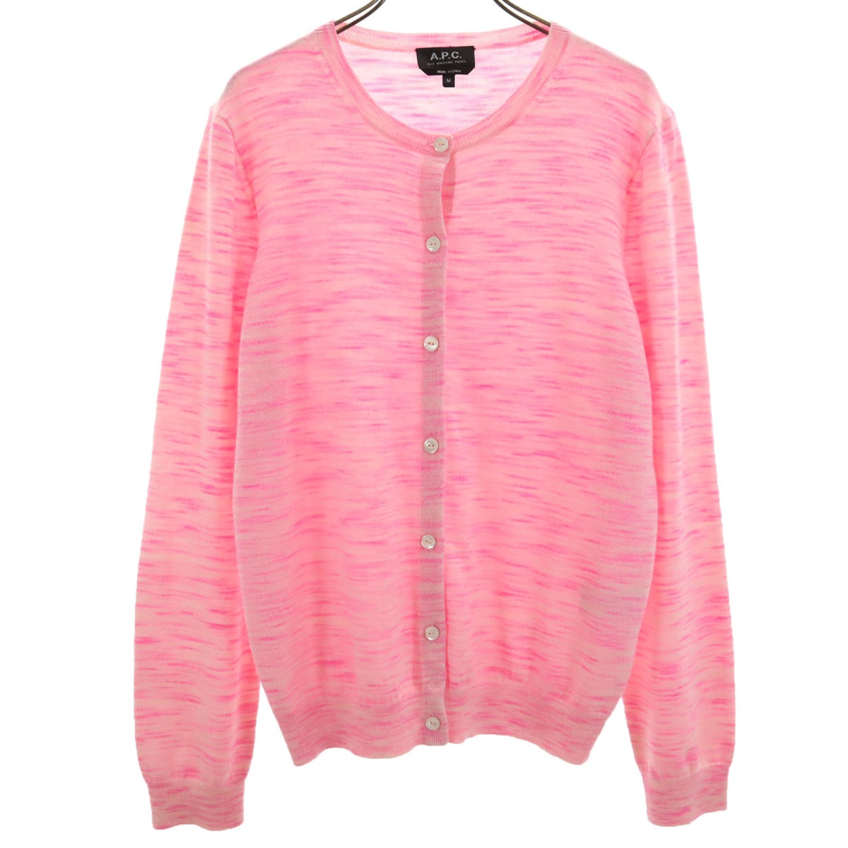A.P.C. アーペーセー 長袖 ニットカーディガン M ピンク