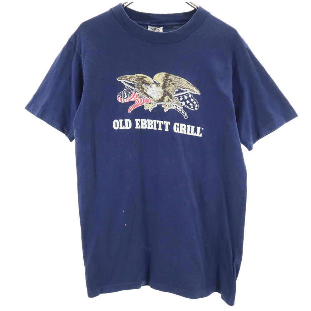 ONEITA オニータ 90s USA製 半袖 シングルステッチ Tシャツ L ネイビー POWER-T オールド ヴィンテージ
