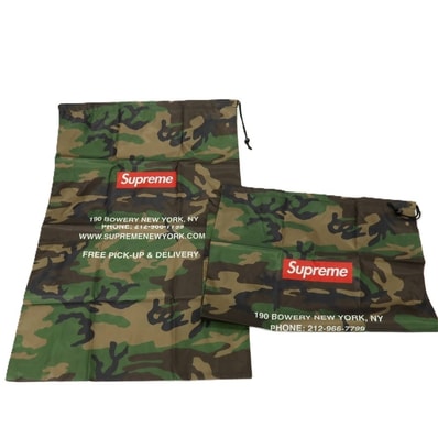 【中古】【未使用】シュプリーム Supreme 2025年秋冬 Laundry Bag カモフラージュ柄 ランドリーバッグ 2枚セット オリーブグリーン【メンズ】
