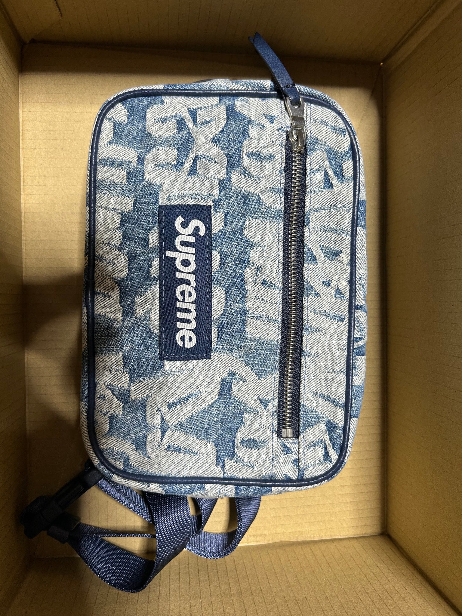 Supreme Fat Tip Jacquard Denim Waist Bag "Blue"