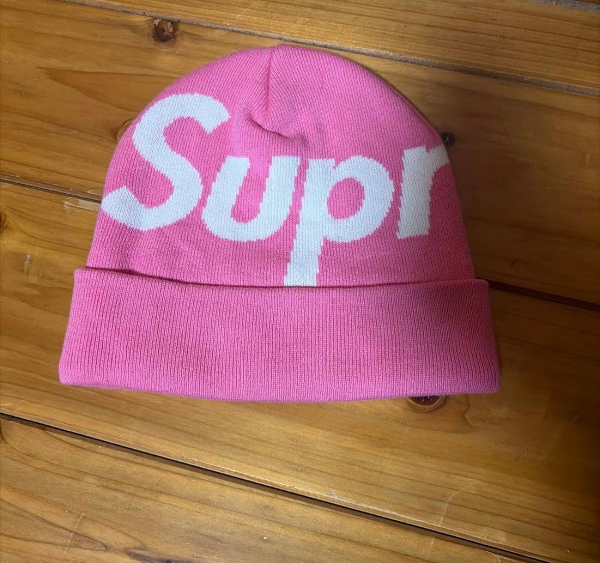 Supreme Big Logo Beanie "Pink" (24FW)