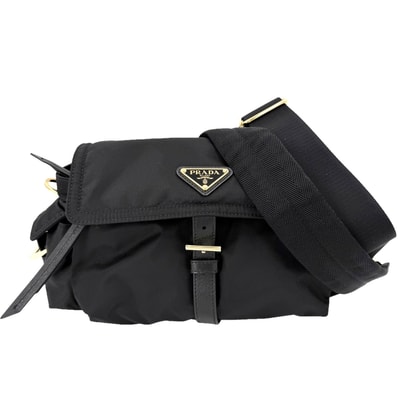PRADA プラダ ショルダーバッグ エクスプローラ ミディアム Re-Nylon 1BD394 ナイロン ブラック 黒 ゴールド金具 レディース 美品【中古品】