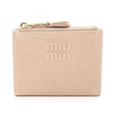 ミュウ ミュウ Miu Miu NAPPA AVIATOR 二つ折り財布 財布 レザー レディース ベージュ系 5ML024AEFXF0065 【新品】