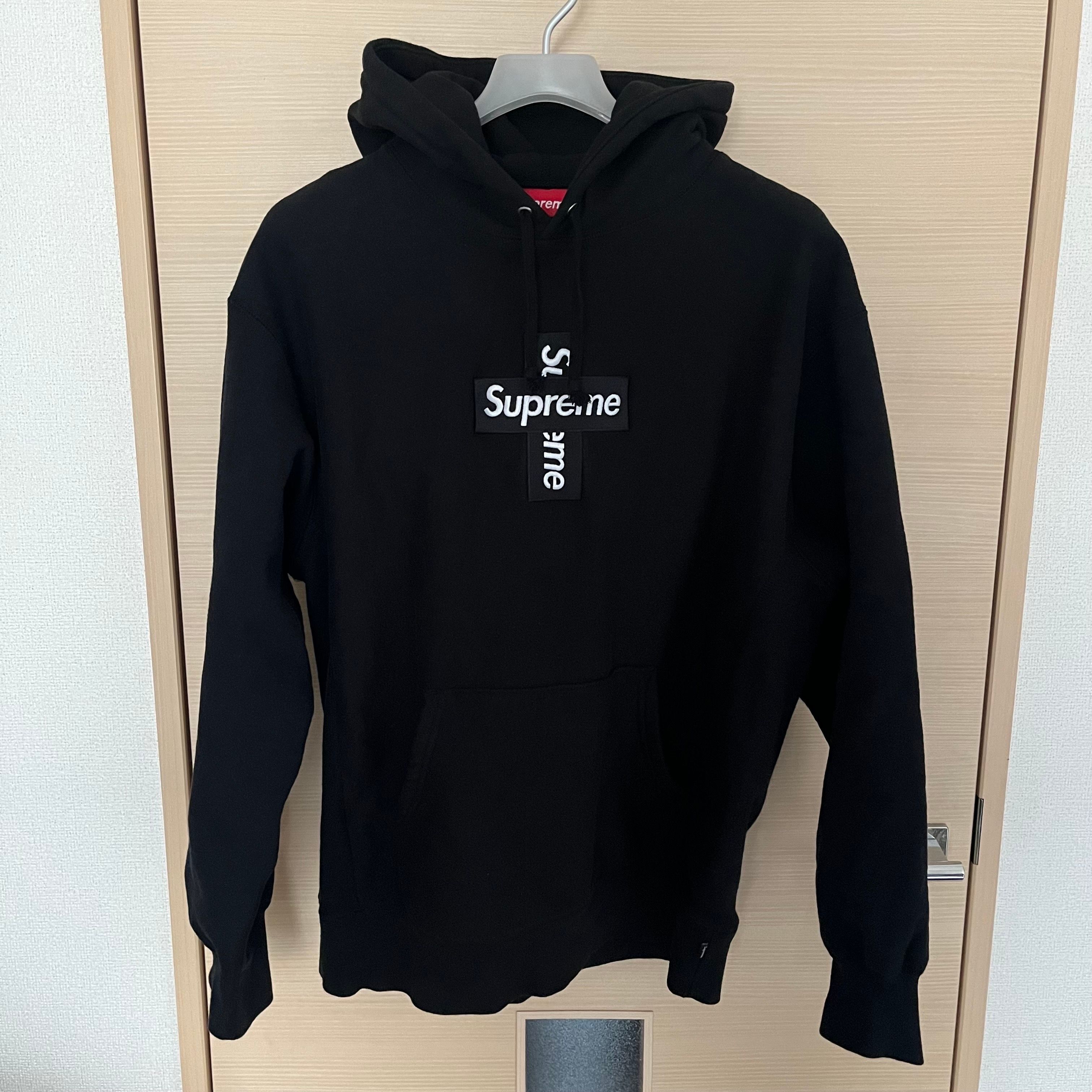 Supreme Cross Box Logo Hooded Sweatshirt "Black"