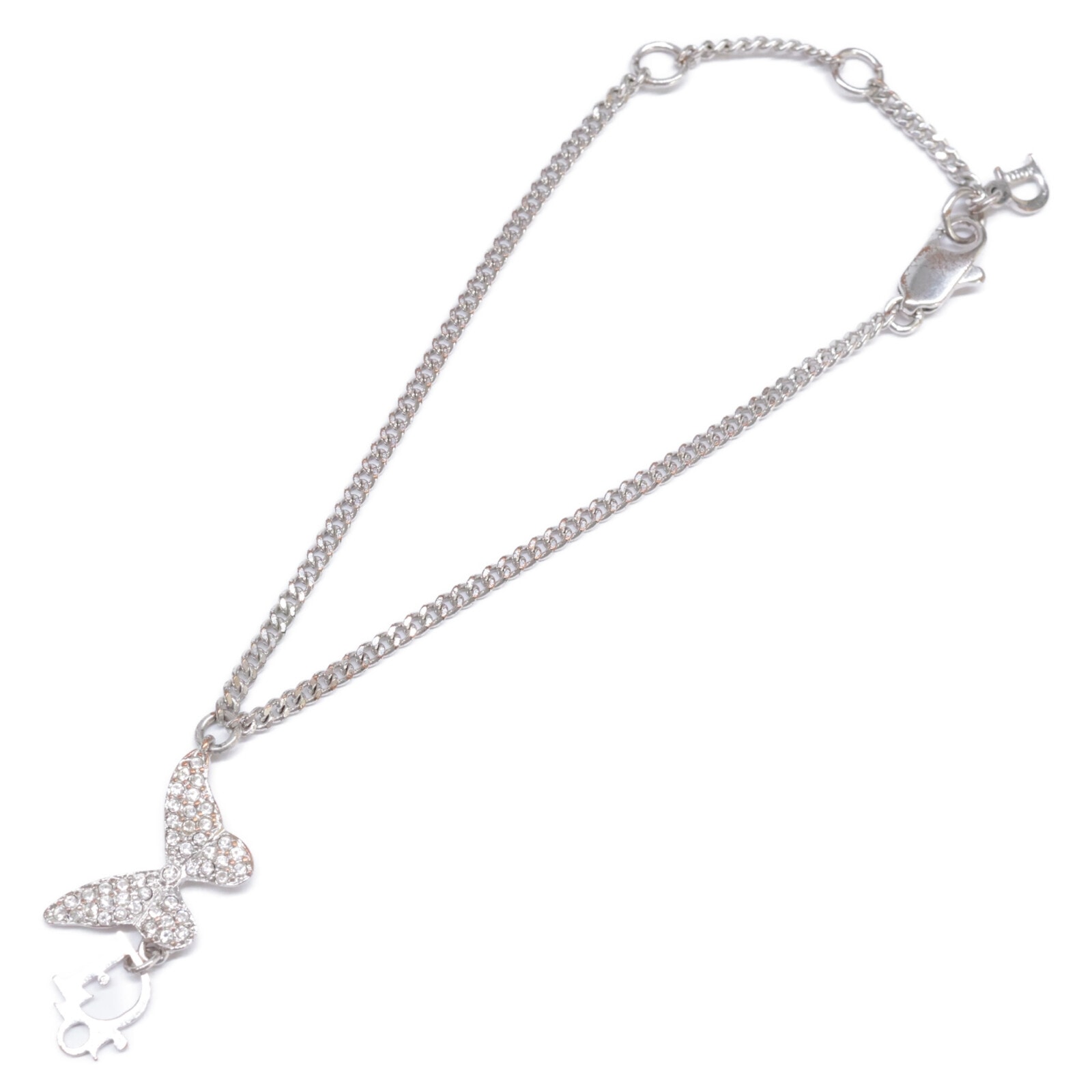 ディオール ロゴチャーム ラインストーン バタフライトップ チェーン