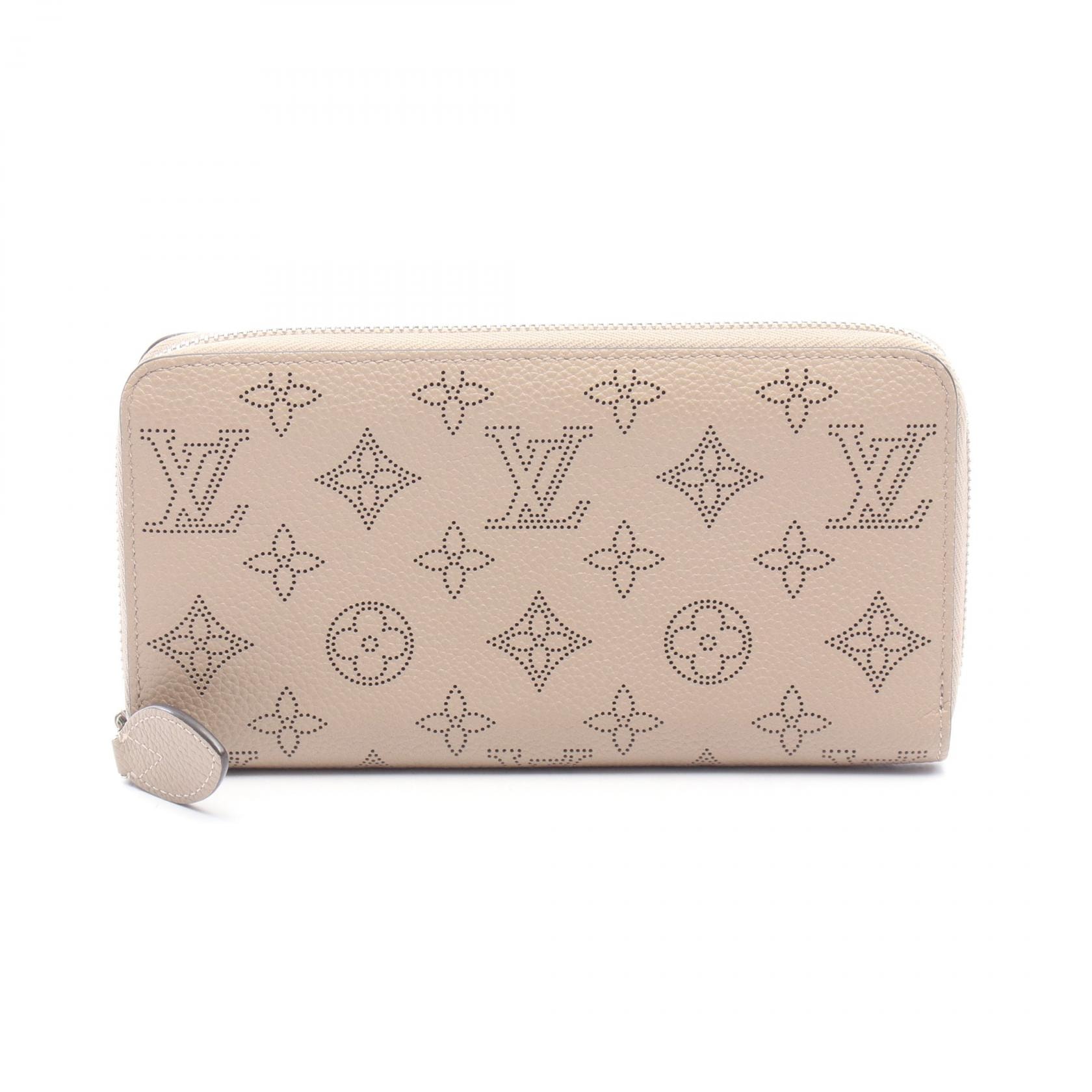 ルイ・ヴィトン LOUIS VUITTON ジッピーウォレット ラウンド長財布 財布 レザー マヒナ ガレ レディース ベージュ系 M69821 【中古】