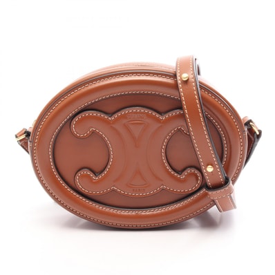 セリーヌ CELINE トリオンフ オバールパース キュイル ショルダーバッグ バッグ レザー レディース ブラウン系 【中古】