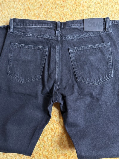 Supreme Slim Straight Selvedge Jean "Washed Black"