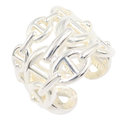 Hermes Chaine D'ancre Enchainee Ring Large Model "Silver"
