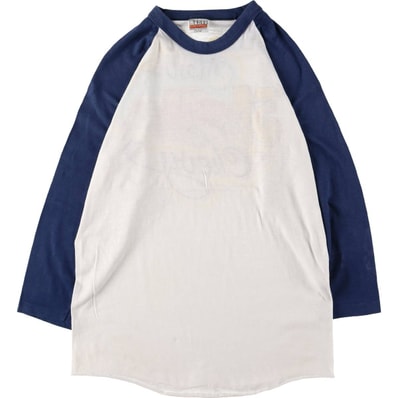 古着 80年代 ヘインズ Hanes オレンジタグ バックプリント 七分袖 ラグランTシャツ USA製 メンズL相当 ヴィンテージ/eaa577840