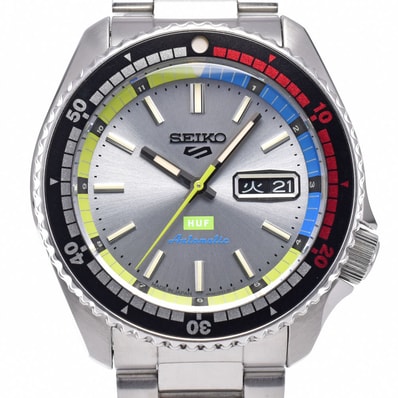 セイコー SEIKO SBSA279/4R36-16J0 5 スポーツ HUF コラボ限定モデル グレー 自動巻き メンズ 箱・保証書付き 腕時計 O#148863