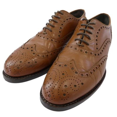JALAN SRIWIJAYA ジャランスリウァヤ ドレスシューズ 98650 EDWARD エドワード ウイングチップ レザー ビジネス シューズ ブラウン系 7.5【中古】