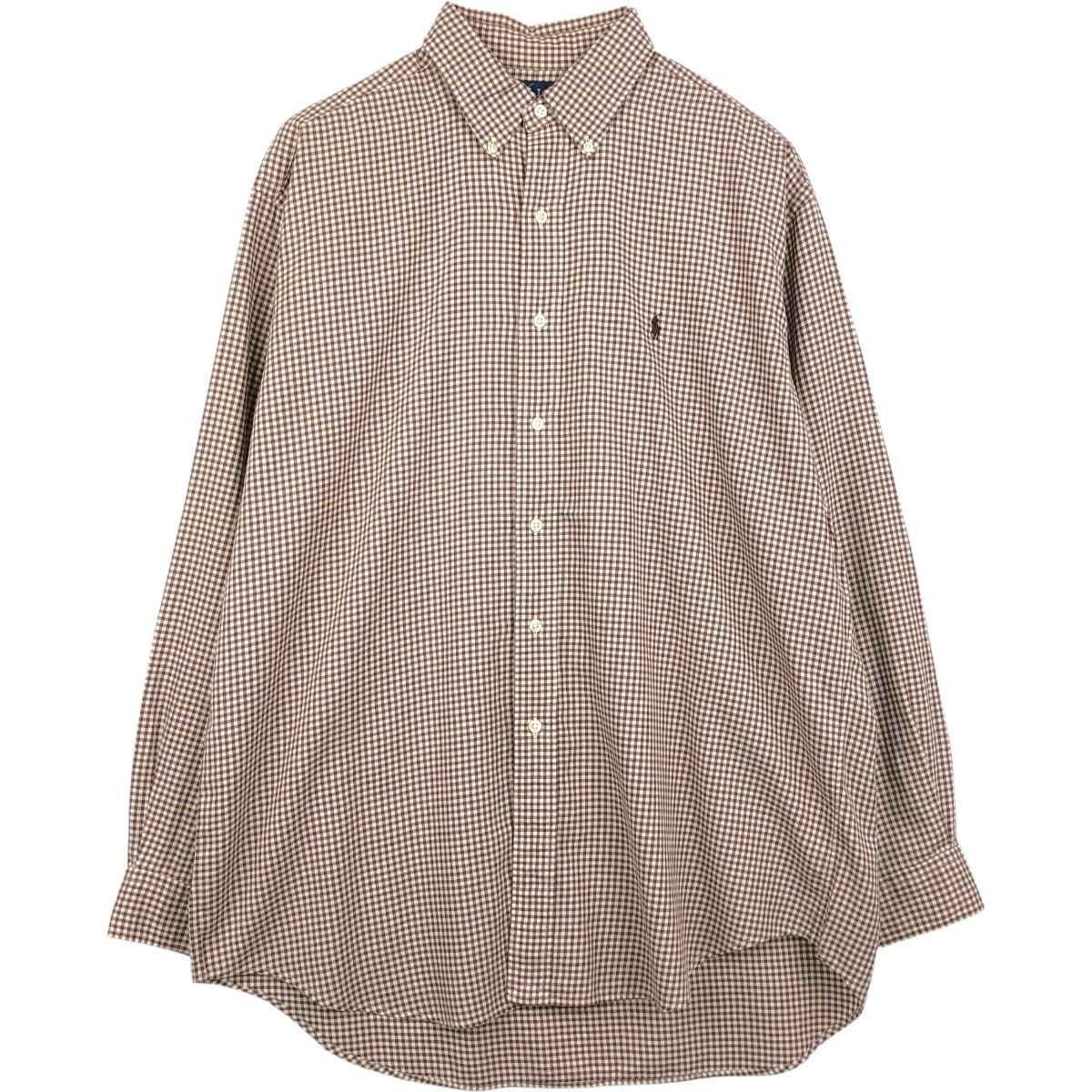 古着 ラルフローレン Ralph Lauren BLAKE ギンガムチェック 長袖 ボタンダウンチェックシャツ メンズL相当/eaa659248