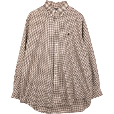 古着 ラルフローレン Ralph Lauren BLAKE ギンガムチェック 長袖 ボタンダウンチェックシャツ メンズL相当/eaa659248