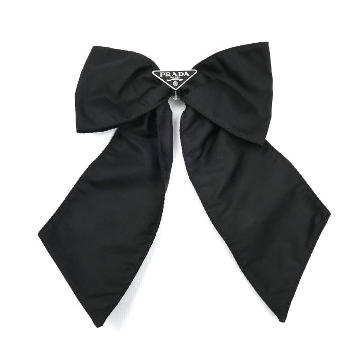 PRADA プラダ リサイクルポリアミド トライアングルロゴ バレッタ 1IF163_2DMI_F0002 レディース【中古】