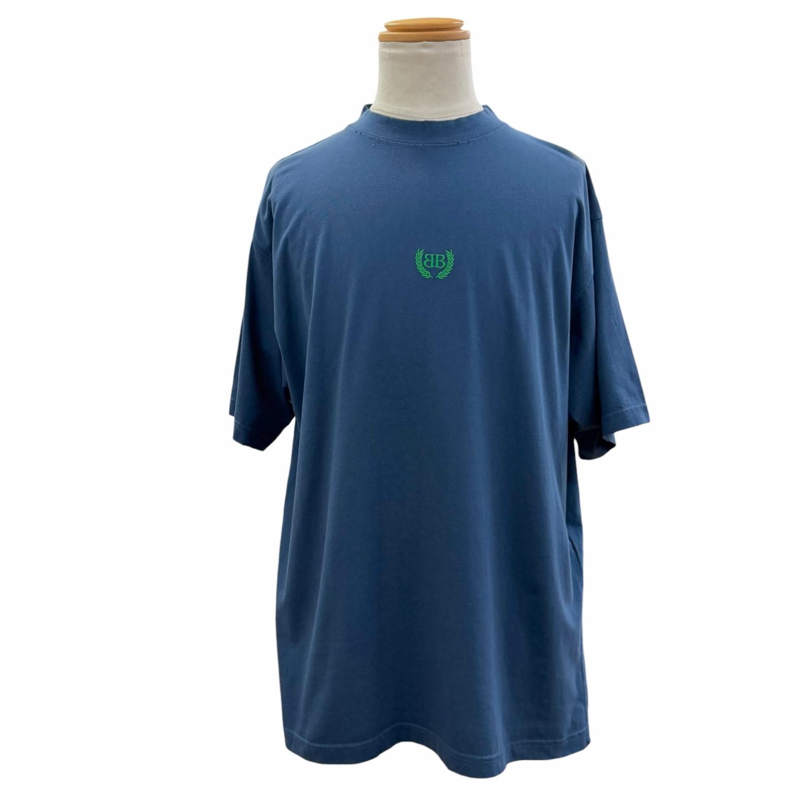 極美品 バレンシアガ 半袖Tシャツ ネイビー メンズ S 764235